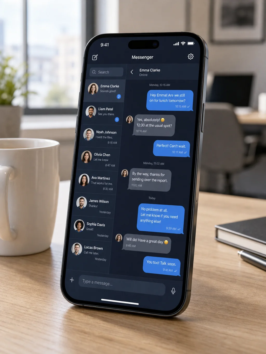 Minimalist chat interface preview